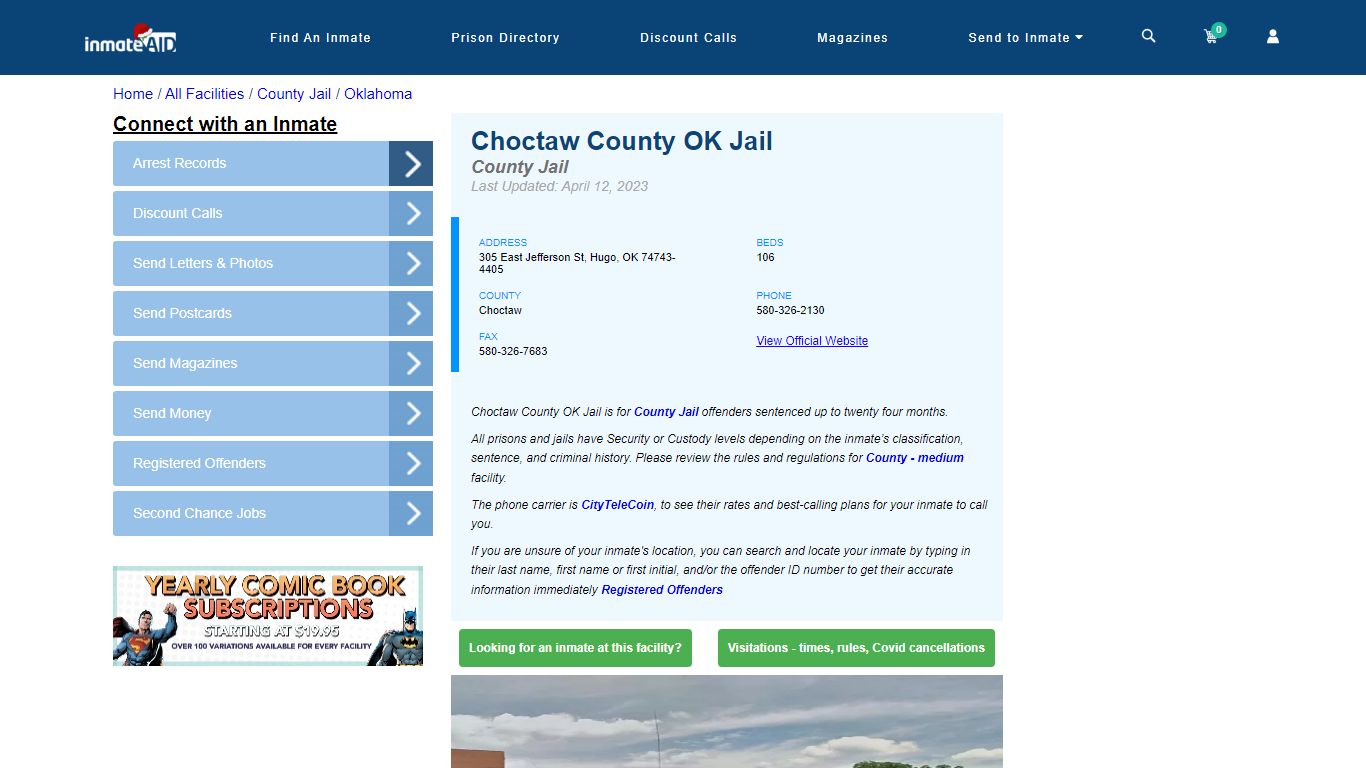 Choctaw County OK Jail - Inmate Locator - Hugo, OK